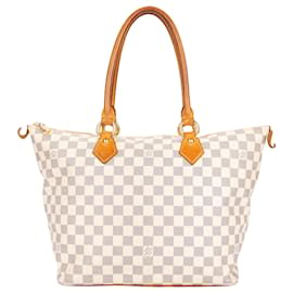 Louis Vuitton-Louis Vuitton Damier Azur Saleya MM Shopper Bag-White