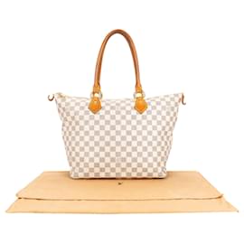 Louis Vuitton-Louis Vuitton Damier Azur Saleya MM Shopper Bag-White