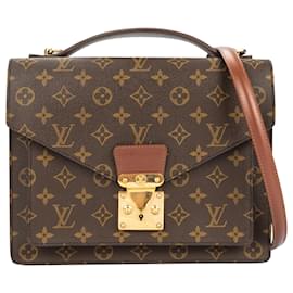 Louis Vuitton-Louis Vuitton Canvas Monogram Monceau Handbag-Brown