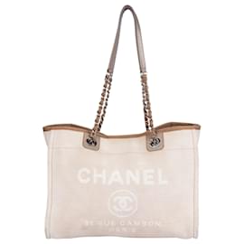 Chanel-Chanel Deauville Beige Tweed Shopper Bag-Beige