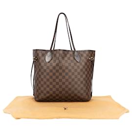 Louis Vuitton-Louis Vuitton Damier Ebene Monogram Neverfull MM Shopper Bag-Brown