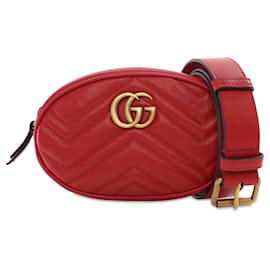 Gucci-Red Gucci GG Marmont Matelasse Belt Bag-Red