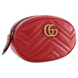 Gucci-Red Gucci GG Marmont Matelasse Belt Bag-Red