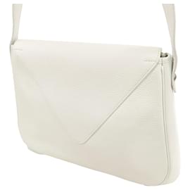 Hermès-White Hermès Clemence Christine Shoulder Bag-White