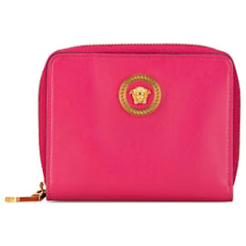 Versace-Pink Versace Medusa Leather Small Wallet-Pink