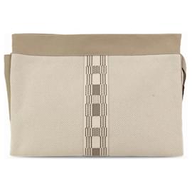 Hermès-Beige Hermès Toile Trousse de Voyage Jimetou GM Clutch Bag-Beige