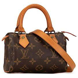 Louis Vuitton-Brown Louis Vuitton Monogram Nano Speedy Bandouliere Satchel-Brown