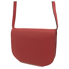 Hermès-Sac à bandoulière Hermès Mini Evercolor Convoyeur rouge-Rouge