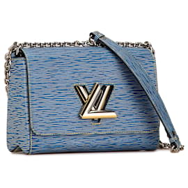 Louis Vuitton-Blue Louis Vuitton Epi Denim Twist MM Crossbody Bag-Blue