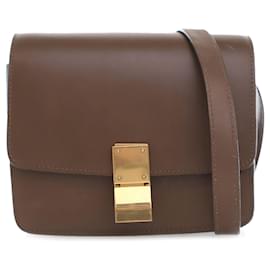 Céline-Brown Celine Small Classic Box Crossbody Bag-Brown