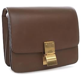 Céline-Brown Celine Small Classic Box Crossbody Bag-Brown