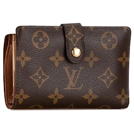 Louis Vuitton-Brown Louis Vuitton Monogram French Purse Small Wallets-Brown