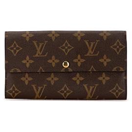 Louis Vuitton-Brown Louis Vuitton Monogram Sarah Long Wallet-Brown