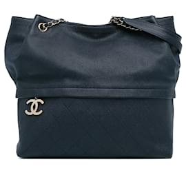 Chanel-Blue Chanel Zip and Carry Shopping Tote-Blue