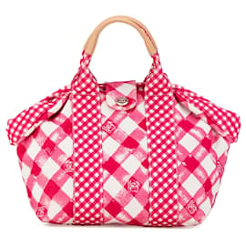 Chanel-Pink Chanel Canvas Gingham Handbag-Pink