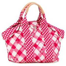 Chanel-Pink Chanel Canvas Gingham Handbag-Pink