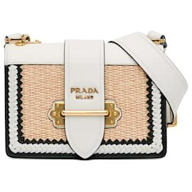 Prada-Tan Prada Cahier Crossbody Bag-Camel