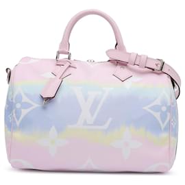 Louis Vuitton-Pink Louis Vuitton Monogram Giant Escale Speedy Bandouliere 30 Satchel-Pink