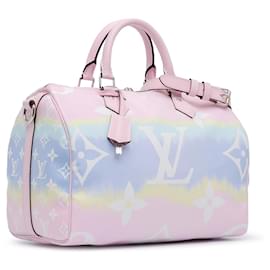 Louis Vuitton-Pink Louis Vuitton Monogram Giant Escale Speedy Bandouliere 30 Satchel-Pink