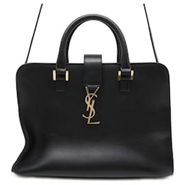 Saint Laurent-Saint Laurent Black Leather Handbag-Black