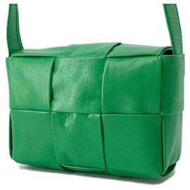 Bottega Veneta-Bottega Veneta Green Leather Shoulder Bag-Green