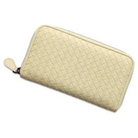 Bottega Veneta-Bottega Veneta Long Wallet Intrecciato Round-Yellow