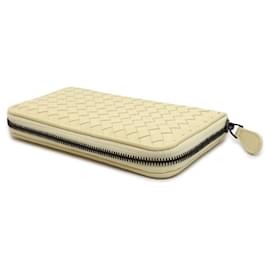 Bottega Veneta-Bottega Veneta Long Wallet Intrecciato Round-Yellow