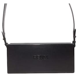 Fendi-Fendi Black Leather Shoulder Bag-Black