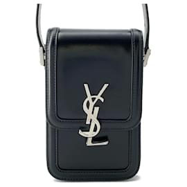 Saint Laurent-Saint Laurent Solferino Leather Shoulder Bag-Black