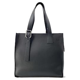 Loewe-Loewe Black Leather Tote Bag-Black