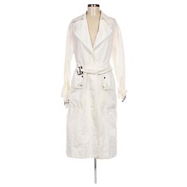 Gabardina Larga de Algodón Blanca Coach Blanco