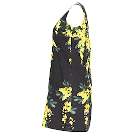 Dolce & Gabbana-Dolce & Gabbana Mimosa Floral Print Lace Shift Dress in Black Cotton  -Black