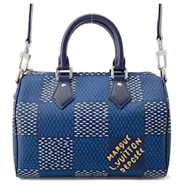 Louis Vuitton-Louis Vuitton Damier Heritage Speedy Bandouliere 25 Handbag-Blue