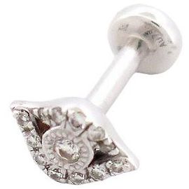 NUEVE MONO BUCLE DJULA PIERCING DE OREJA BARRA OJO EA76456-WG ORO DIAMANTES Plata