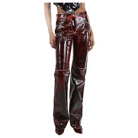 Msgm Pantalones de vinilo burdeos - talla UK 6 Burdeos