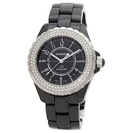 Chanel-Chanel J12 38mm Diamond Bezel Wristwatch-Black