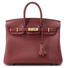 Hermès-Sac à main Hermes Birkin 25 en Rouge H-Rouge