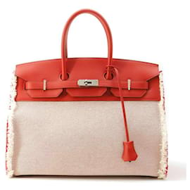 Hermès-Sac à main Hermes Birkin 35 Fray Rouge Coeur Swift-Rouge