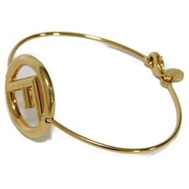 Fendi-Fendi Gold Bronze Bangle Bracelet-Golden