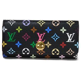 Louis Vuitton Multicle 4 Key Case Black Red Multiple colors