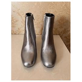 Saint Laurent-Ankle Boots-Silvery
