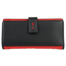Christian Louboutin PALOMA Long Wallet Black Red