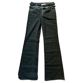 Jean noir bondage bootcut John Galliano début des années 2000. Noir