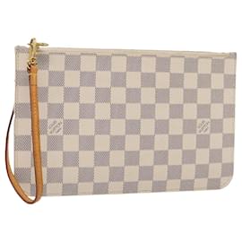 Louis Vuitton-LOUIS VUITTON Pochete Neverfull MM Damier Azur LV Auth 81073-Outro