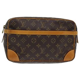 LOUIS VUITTON Monogram Compiegne 28 Bolsa Clutch M51845 LV Auth am6523 Monograma