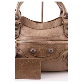 Balenciaga-City leather handbag-Brown