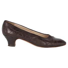 Chanel-Chanel Brown Quilted Pumps-Brown