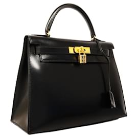 Hermès-Sac à main Hermes Kelly 28-Noir