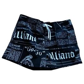 Neuf John Galliano Newspaper Short de bain Underwear  EU XL Noir