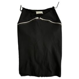 Jupe zippée courbée Maison Martin Margiela Automne Hiver 2008. Noir